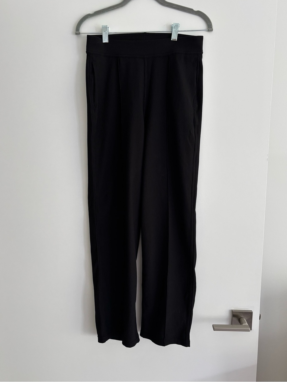 lululemon true black high rise/straight leg ribbed pants - Picture 2 of 7